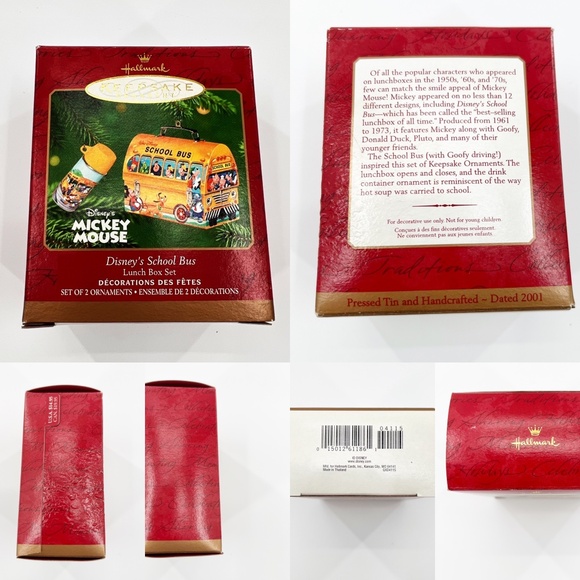 Hallmark Keepsake Ornament Disney’s School Bus Launch Box Set 2001 - Picture 15 of 15